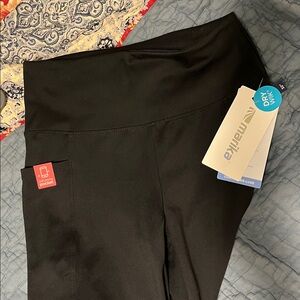 NWT BLACK Large Marika Zen side pocket bootcut high rise pants